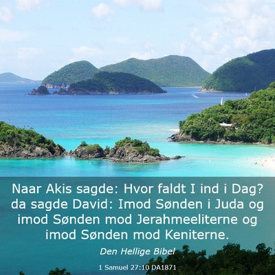 Picture 03 - 1 Samuel 27:10 DA1871 - Naar Akis sagde: Hvor faldt I ind i Dag? da sagde - Bible Verse Picture