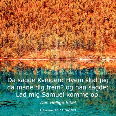 Picture 03 - 1 Samuel 28:11 DA1871 - Da sagde Kvinden: Hvem skal jeg da mane dig frem? - Bible Verse Picture