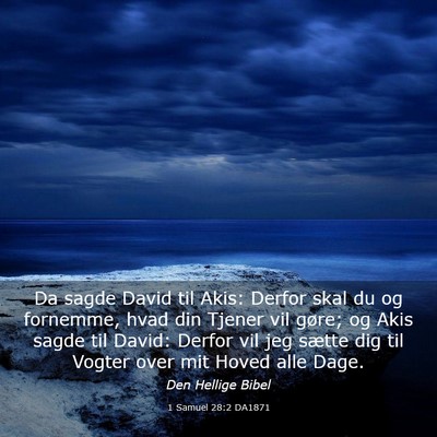 Picture 03 - 1 Samuel 28:2 DA1871 - Da sagde David til Akis: Derfor skal du og - Bible Verse Picture