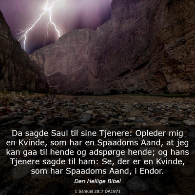 Picture 03 - 1 Samuel 28:7 DA1871 - Da sagde Saul til sine Tjenere: Opleder mig en - Bible Verse Picture