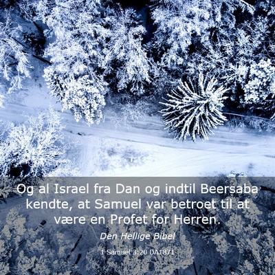 Picture 03 - 1 Samuel 3:20 DA1871 - Og al Israel fra Dan og indtil Beersaba kendte, - Bible Verse Picture