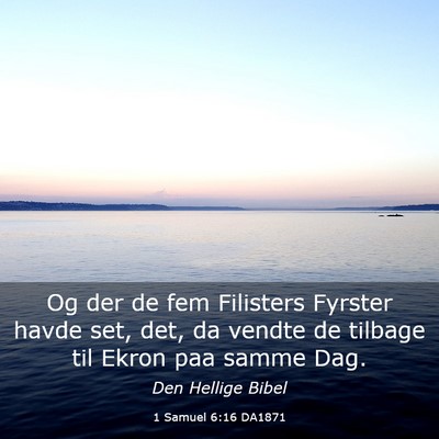 Picture 03 - 1 Samuel 6:16 DA1871 - Og der de fem Filisters Fyrster havde set, det, - Bible Verse Picture