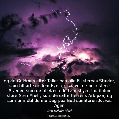 Picture 03 - 1 Samuel 6:18 DA1871 - og de Guldmus efter Tallet paa alle Filisternes - Bible Verse Picture