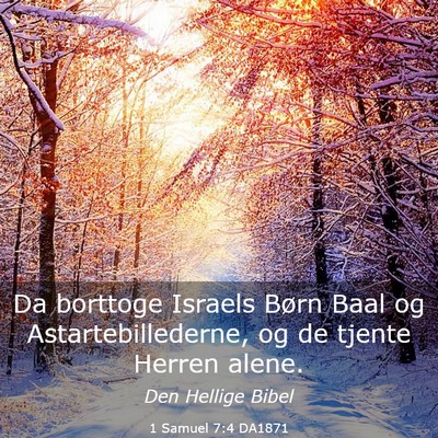 Picture 03 - 1 Samuel 7:4 DA1871 - Da borttoge Israels Børn Baal og - Bible Verse Picture
