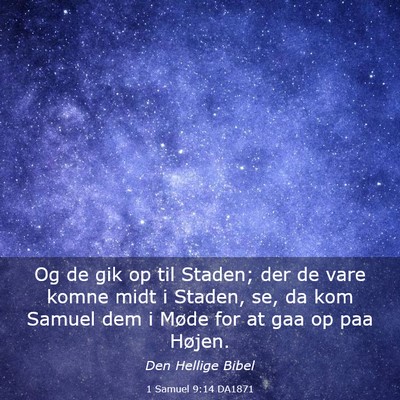 Picture 03 - 1 Samuel 9:14 DA1871 - Og de gik op til Staden; der de vare komne midt i - Bible Verse Picture