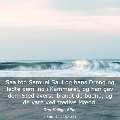 Picture 03 - 1 Samuel 9:22 DA1871 - Saa tog Samuel Saul og hans Dreng og ledte dem - Bible Verse Picture