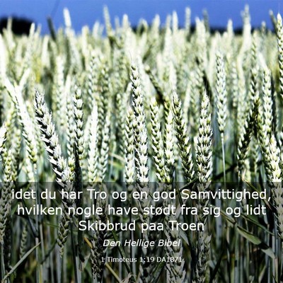 Picture 03 - 1 Timoteus 1:19 DA1871 - idet du har Tro og en god Samvittighed, hvilken - Bible Verse Picture