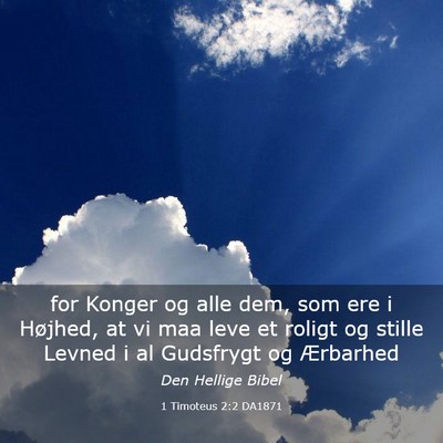 Picture 03 - 1 Timoteus 2:2 DA1871 - for Konger og alle dem, som ere i Højhed, at vi - Bible Verse Picture