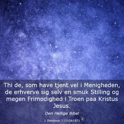 Picture 03 - 1 Timoteus 3:13 DA1871 - Thi de, som have tjent vel i Menigheden, de - Bible Verse Picture
