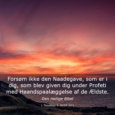 Picture 03 - 1 Timoteus 4:14 DA1871 - Forsøm ikke den Naadegave, som er i dig, som - Bible Verse Picture