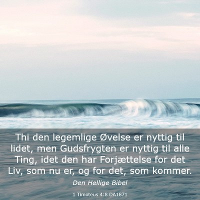 Picture 03 - 1 Timoteus 4:8 DA1871 - Thi den legemlige Øvelse er nyttig til lidet, - Bible Verse Picture