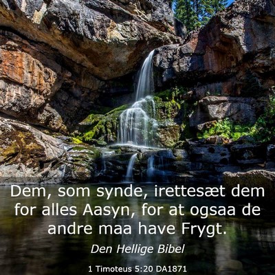Picture 03 - 1 Timoteus 5:20 DA1871 - Dem, som synde, irettesæt dem for alles Aasyn, - Bible Verse Picture