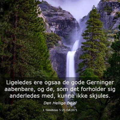 Picture 03 - 1 Timoteus 5:25 DA1871 - Ligeledes ere ogsaa de gode Gerninger aabenbare, - Bible Verse Picture