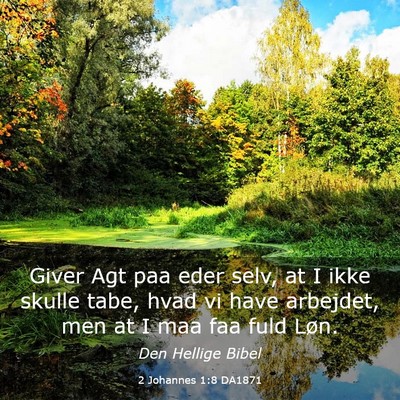 Picture 03 - 2 Johannes 1:8 DA1871 - Giver Agt paa eder selv, at I ikke skulle tabe, - Bible Verse Picture