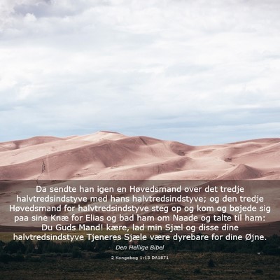 Picture 03 - 2 Kongebog 1:13 DA1871 - Da sendte han igen en Høvedsmand over det tredje - Bible Verse Picture