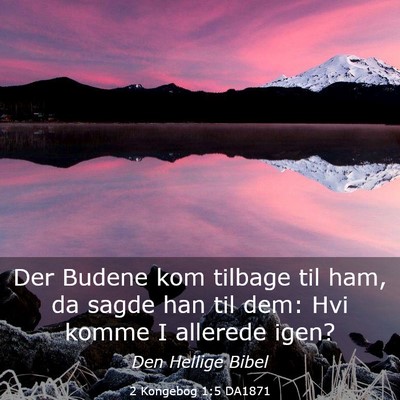 Picture 03 - 2 Kongebog 1:5 DA1871 - Der Budene kom tilbage til ham, da sagde han til - Bible Verse Picture