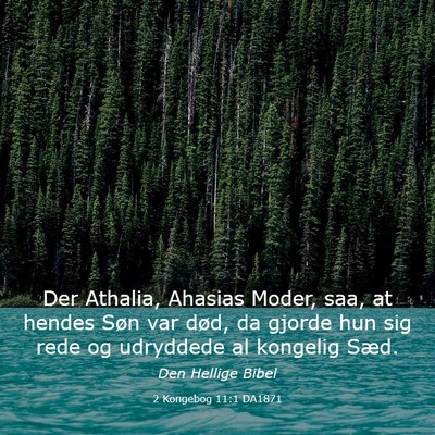 Picture 03 - 2 Kongebog 11:1 DA1871 - Der Athalia, Ahasias Moder, saa, at hendes Søn - Bible Verse Picture