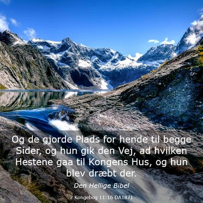 Picture 03 - 2 Kongebog 11:16 DA1871 - Og de gjorde Plads for hende til begge Sider, og - Bible Verse Picture