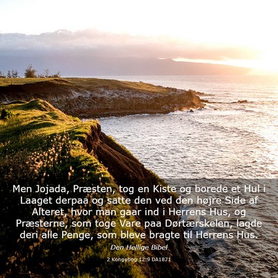 Picture 03 - 2 Kongebog 12:9 DA1871 - Men Jojada, Præsten, tog en Kiste og borede et - Bible Verse Picture