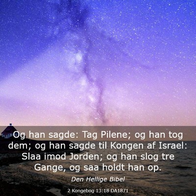 Picture 03 - 2 Kongebog 13:18 DA1871 - Og han sagde: Tag Pilene; og han tog dem; og han - Bible Verse Picture