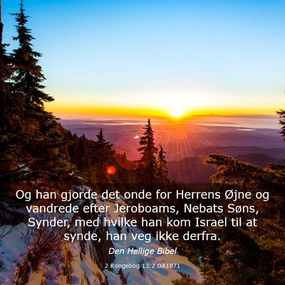 Picture 03 - 2 Kongebog 13:2 DA1871 - Og han gjorde det onde for Herrens Øjne og - Bible Verse Picture