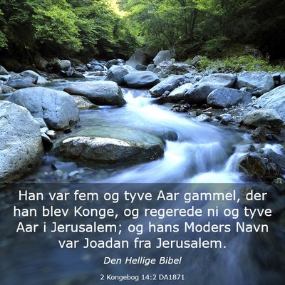 Picture 03 - 2 Kongebog 14:2 DA1871 - Han var fem og tyve Aar gammel, der han blev - Bible Verse Picture