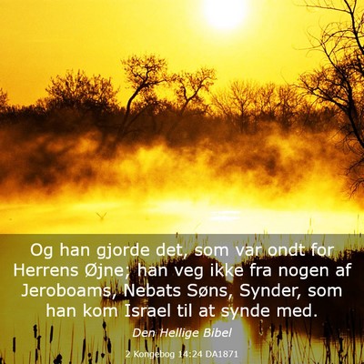 Picture 03 - 2 Kongebog 14:24 DA1871 - Og han gjorde det, som var ondt for Herrens - Bible Verse Picture