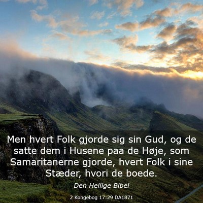 Picture 03 - 2 Kongebog 17:29 DA1871 - Men hvert Folk gjorde sig sin Gud, og de satte - Bible Verse Picture