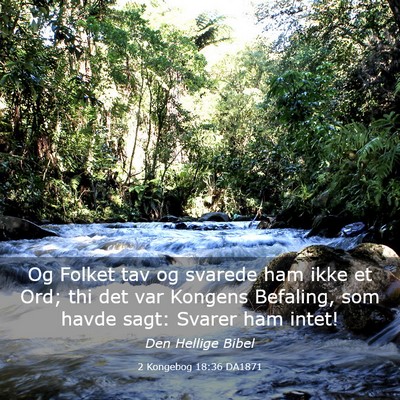 Picture 03 - 2 Kongebog 18:36 DA1871 - Og Folket tav og svarede ham ikke et Ord; thi det - Bible Verse Picture