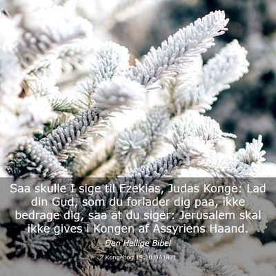 Picture 03 - 2 Kongebog 19:10 DA1871 - Saa skulle I sige til Ezekias, Judas Konge: Lad - Bible Verse Picture