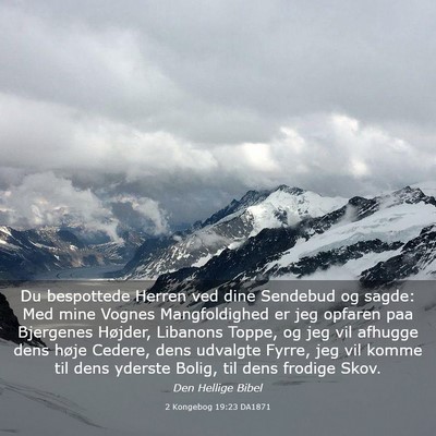 Picture 03 - 2 Kongebog 19:23 DA1871 - Du bespottede Herren ved dine Sendebud og sagde: - Bible Verse Picture