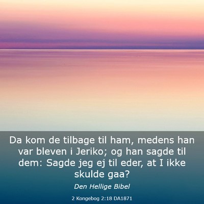 Picture 03 - 2 Kongebog 2:18 DA1871 - Da kom de tilbage til ham, medens han var bleven - Bible Verse Picture