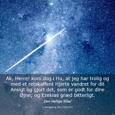 Picture 03 - 2 Kongebog 20:3 DA1871 - Ak, Herre! kom dog i Hu, at jeg har trolig og med - Bible Verse Picture