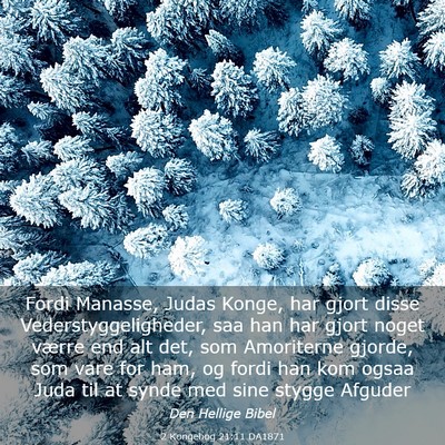 Picture 03 - 2 Kongebog 21:11 DA1871 - Fordi Manasse, Judas Konge, har gjort disse - Bible Verse Picture