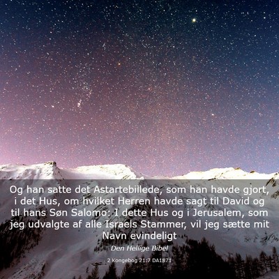 Picture 03 - 2 Kongebog 21:7 DA1871 - Og han satte det Astartebillede, som han havde - Bible Verse Picture