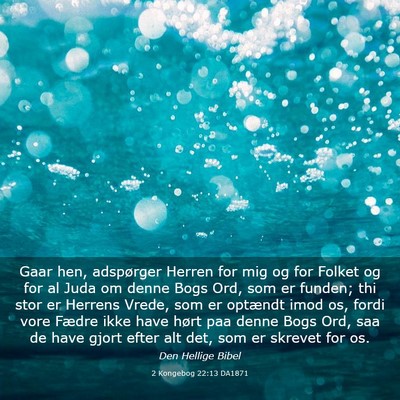Picture 03 - 2 Kongebog 22:13 DA1871 - Gaar hen, adspørger Herren for mig og for Folket - Bible Verse Picture