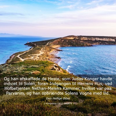 Picture 03 - 2 Kongebog 23:11 DA1871 - Og han afskaffede de Heste, som Judas Konger - Bible Verse Picture
