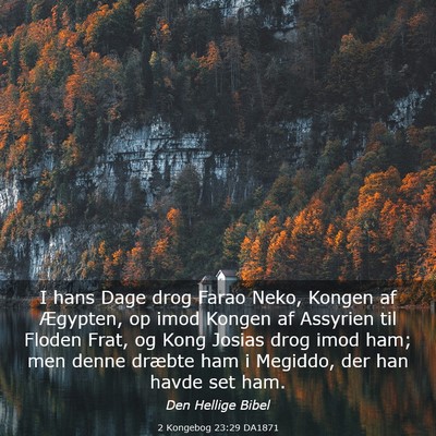 Picture 03 - 2 Kongebog 23:29 DA1871 - I hans Dage drog Farao Neko, Kongen af Ægypten, - Bible Verse Picture