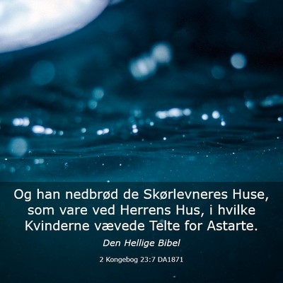 Picture 03 - 2 Kongebog 23:7 DA1871 - Og han nedbrød de Skørlevneres Huse, som vare - Bible Verse Picture