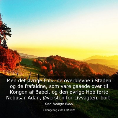 Picture 03 - 2 Kongebog 25:11 DA1871 - Men det øvrige Folk, de overblevne i Staden og - Bible Verse Picture