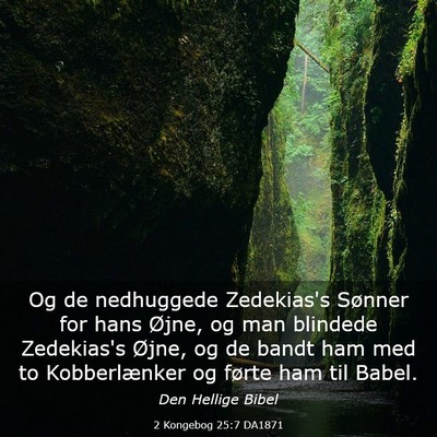 Picture 03 - 2 Kongebog 25:7 DA1871 - Og de nedhuggede Zedekias's Sønner for hans - Bible Verse Picture