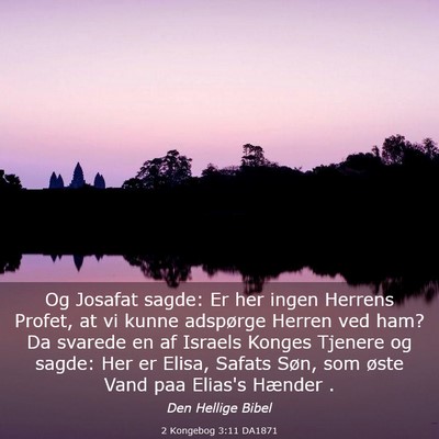 Picture 03 - 2 Kongebog 3:11 DA1871 - Og Josafat sagde: Er her ingen Herrens Profet, at - Bible Verse Picture