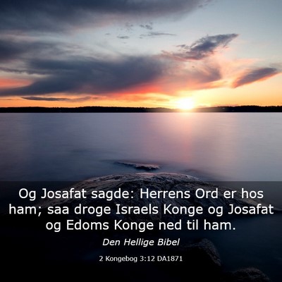 Picture 03 - 2 Kongebog 3:12 DA1871 - Og Josafat sagde: Herrens Ord er hos ham; saa - Bible Verse Picture