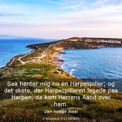 Picture 03 - 2 Kongebog 3:15 DA1871 - Saa henter mig nu en Harpespiller; og det skete, - Bible Verse Picture