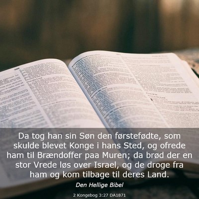 Picture 03 - 2 Kongebog 3:27 DA1871 - Da tog han sin Søn den førstefødte, som skulde - Bible Verse Picture