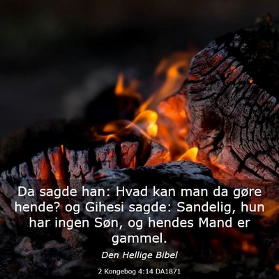 Picture 03 - 2 Kongebog 4:14 DA1871 - Da sagde han: Hvad kan man da gøre hende? og - Bible Verse Picture