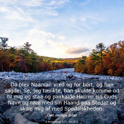 Picture 03 - 2 Kongebog 5:11 DA1871 - Da blev Naaman vred og for bort, og han sagde: - Bible Verse Picture