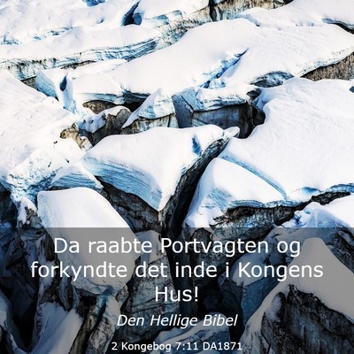 Picture 03 - 2 Kongebog 7:11 DA1871 - Da raabte Portvagten og forkyndte det inde i - Bible Verse Picture