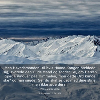 Picture 03 - 2 Kongebog 7:2 DA1871 - Men Høvedsmanden, til hvis Haand Kongen hældede - Bible Verse Picture