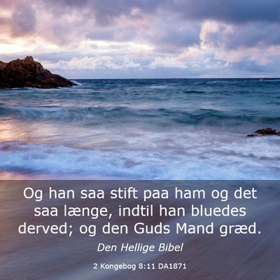 Picture 03 - 2 Kongebog 8:11 DA1871 - Og han saa stift paa ham og det saa længe, - Bible Verse Picture